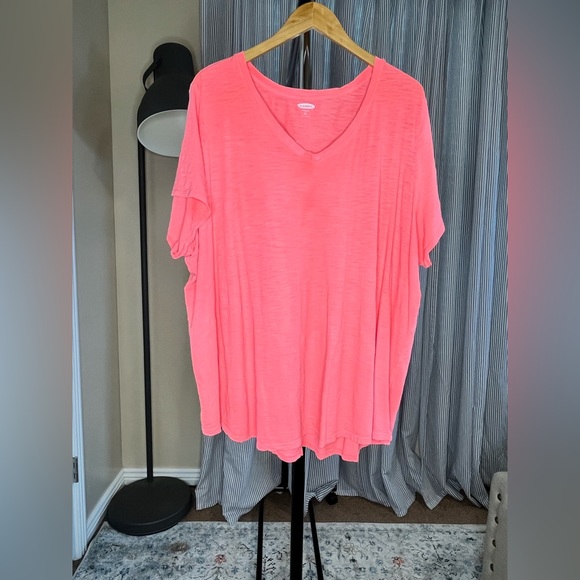 Old Navy Tops - Old Navy V Neck Tee
4x
Bright Coral pink 
Never worn